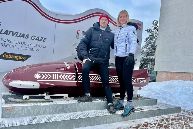 Latvia Bobsleigh and luge track ride experience - Getting ready for the Sigulda track